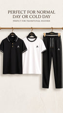 Men,s Premium Honeycomb Fabric Polo Tracksuit Set Stylish Look That Impress To Everyone💕