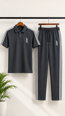 Mens 2Pcs Dry Fit Premium Polo Tracksuit Set Feel Fresh, Stay Comfortable & Look Sharp All Day