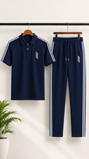 Mens 2Pcs Dry Fit Premium Polo Tracksuit Set Feel Fresh, Stay Comfortable & Look Sharp All Day