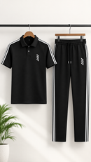 Mens 2Pcs Dry Fit Premium Polo Tracksuit Set Feel Fresh, Stay Comfortable & Look Sharp All Day