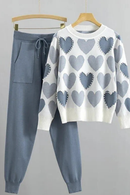Cozy Multicolor Fleece Sweatshirt Tracksuit - 2 Pcs